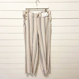 NWT Zac & Rachel | Linen Blend Stripped Pants Size XL